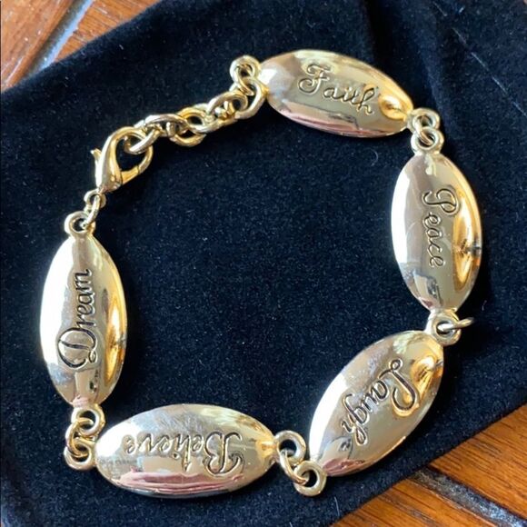 Motivational 2 sided Sentiments Gold brace… - Picture 2 of 11